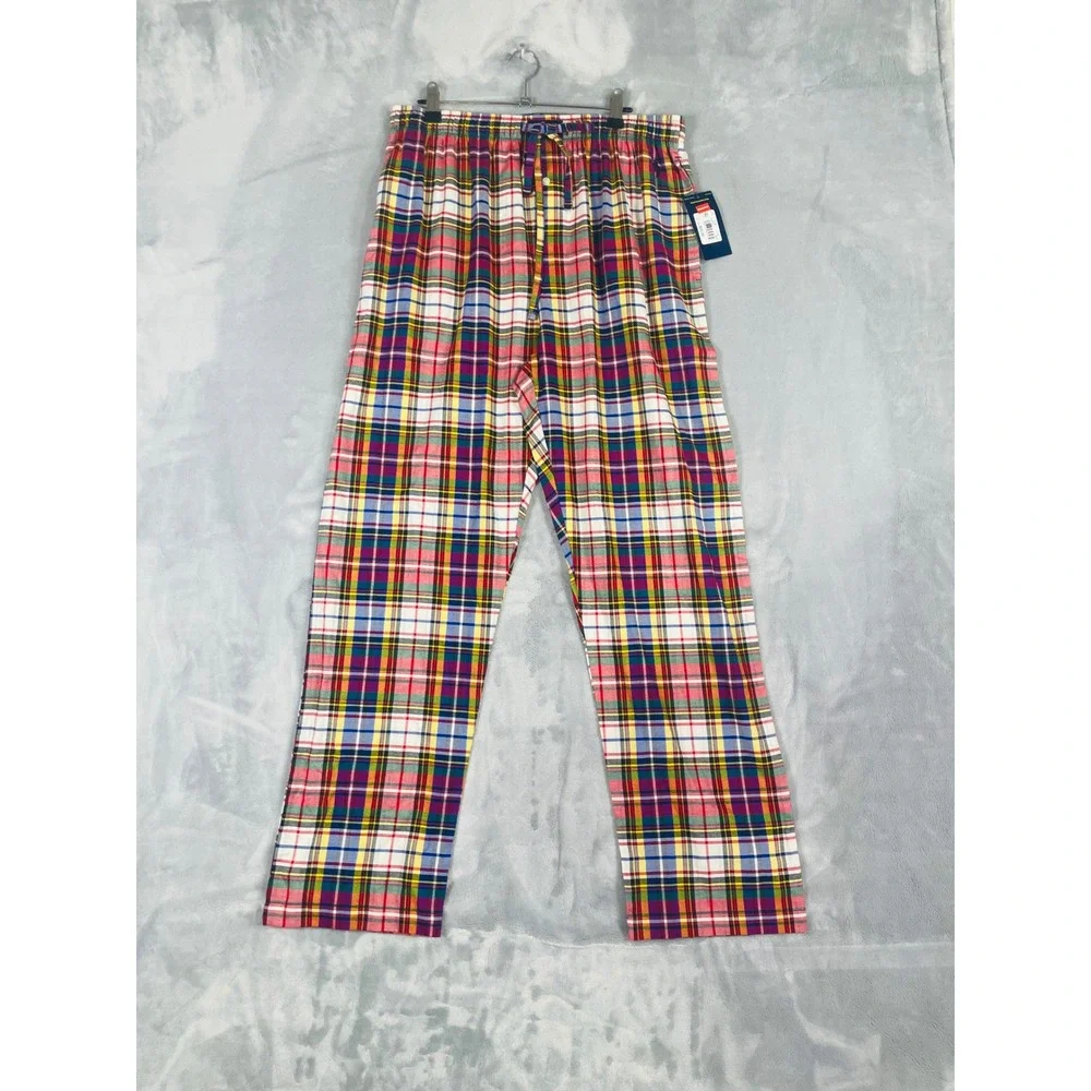 Polo Ralph Lauren Pajama Pants Mens Large Multi Color Plaid NWT Cotton Sleepwear